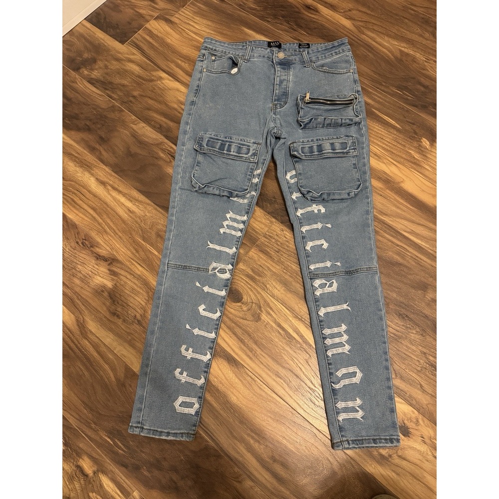 Men's Pre-owned Boohoo Man Jeans Size 32R Stretch Skinny